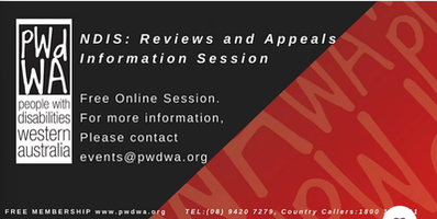 PWdWA's NDIS Reviews and Appeals Online Information Session July