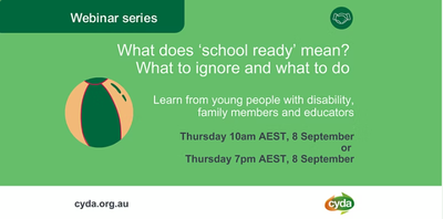 CYDA Webinar 5: What does school ready mean? What to ignore and what to do