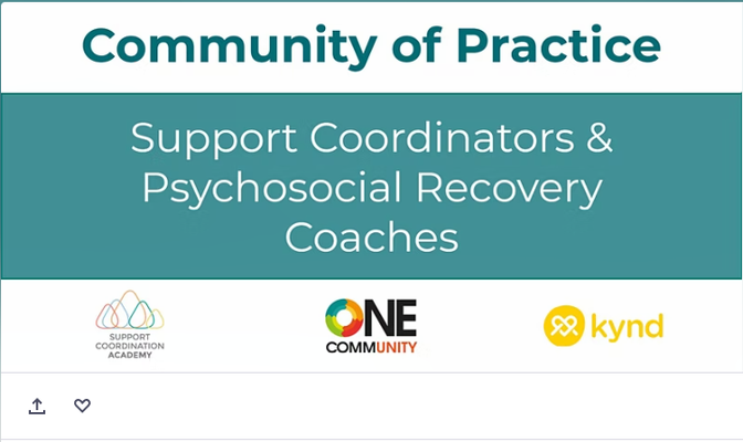 NDIS Community of Practice for Support Coordinators and Recovery Coaches